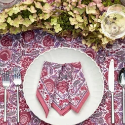 Bohemian Floral Dusty Rose Napkin | Set of 4