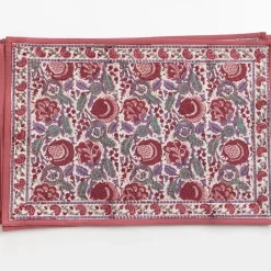 Bohemian Floral Dusty Rose Placemat | Set of 4