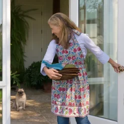 Bohemian Floral Turquoise & Cranberry Apron