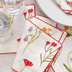 Botanical Garden Linen Cocktail Napkin | Set of 4