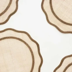 Brown Scalloped Rice Paper Placemats