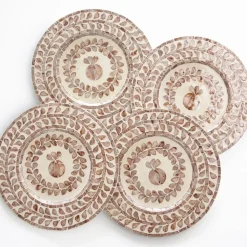 Capiz Shell Pomegranate Charger Taupe | Set of 4
