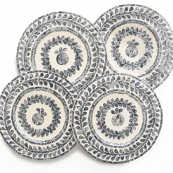 Capiz Shell Pomegranate Charger Slate | Set of 4