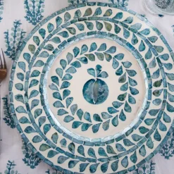 Capiz Shell Pomegranate Charger Teal | Set of 4
