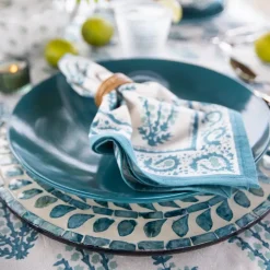 Capiz Shell Pomegranate Charger Teal | Set of 4