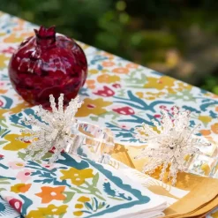 Clear Acrylic Beaded Napkin Ring | Set of 4