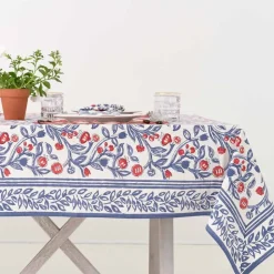 Emma Red & Blue Tablecloth