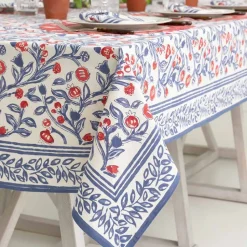 Emma Red & Blue Tablecloth