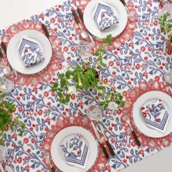 Emma Red & Blue Tablecloth