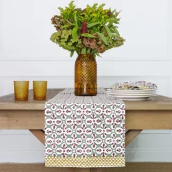 Fleur de Lis Antique Jade Table Runner