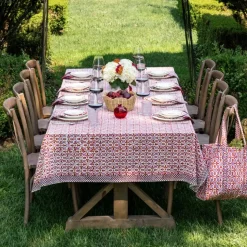 Fleur de Lis Rose Tablecloth