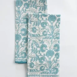 Floral Trellis Aqua Tea Towels