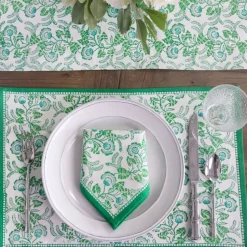 Gardenia Vine Emerald Placemat | Set of 4