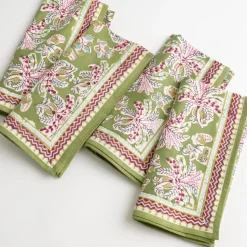 Grecian Palm Fern & Magenta Napkin | Set of 4
