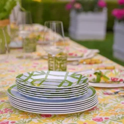 Green Bamboo Melamine Dinner Plate | Set of 6