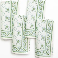 India Hicks Cuban Flower Blue & Green Napkins