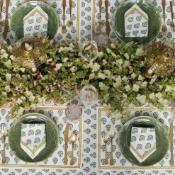 India Hicks Home Carnation Hunter Green Napkin | Set of 4