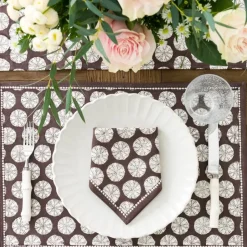 India Hicks Home Sea Biscuit Chocolate Placemats