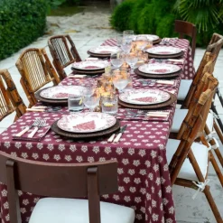 India Hicks Home Sparks Oxblood Tablecloth