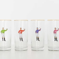 Jockeys Drinking Glasses Mixed Set of 4
