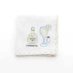 Mixed Drink Embroidered Linen Cocktail Napkins | Set of 6