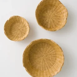Natural Wicker Scalloped Bowl