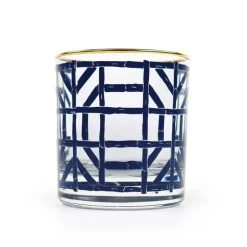 Navy Bamboo Bourbon Glass | Set of 4