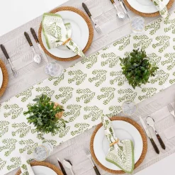 Phlox Green Table Runner