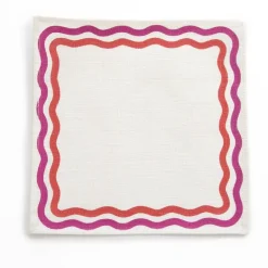 Pink Square Wave Placemat | Set of 4