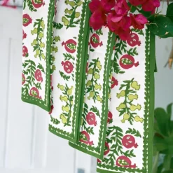 Pom Bells Basil & Magenta Napkin