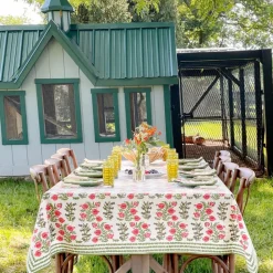 Pom Bells Fern & Poppy Tablecloth