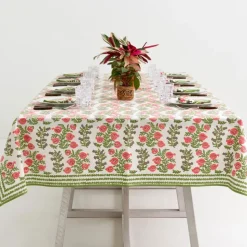 Pom Bells Fern & Poppy Tablecloth