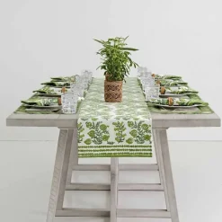 Pom Bells Green Table Runner