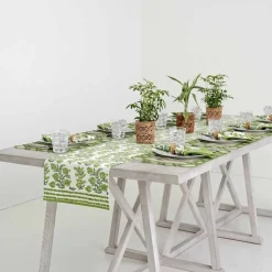 Pom Bells Green Table Runner