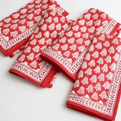 Pom Buti Red Napkin | Set of 4