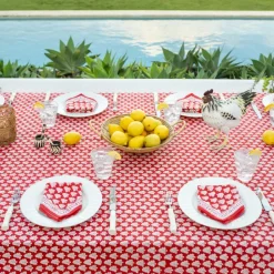 Pom Buti Red Tablecloth