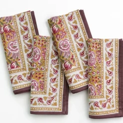 Pomegranate Garden Plum & Ochre Napkin | Set of 4