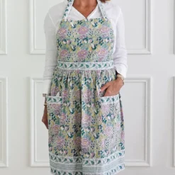 Pomegranate Garden Teal & Lilac Apron