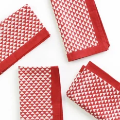 Red Triangle Napkin | Set of 4
