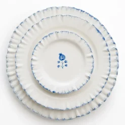Ruffled Cobalt Blue Appetizer Plate | Set of 4