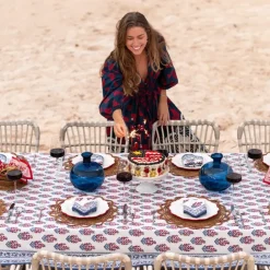 Sagar Red & Blue Tablecloth