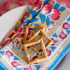 Square Bamboo Napkin Rings | Set of 4