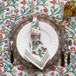 Taupe Poplar Leaf Rice Paper Placemat | Set of 4