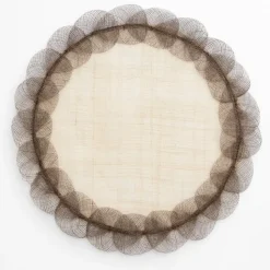 Taupe Poplar Leaf Rice Paper Placemat | Set of 4