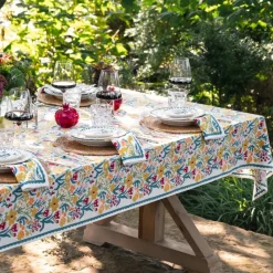 Teal Garden Tablecloth