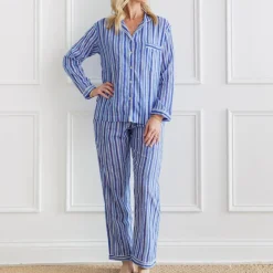 Watercolor Blue Stripe PJ Set