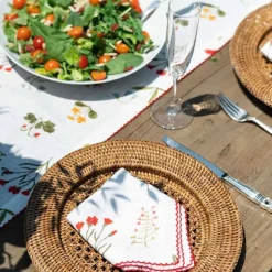Woven honey rattan charger