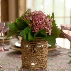 Woven natural Candle Holder / Vase Large