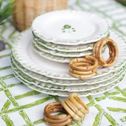 Wrapped Bamboo Napkin Rings | Set of 4